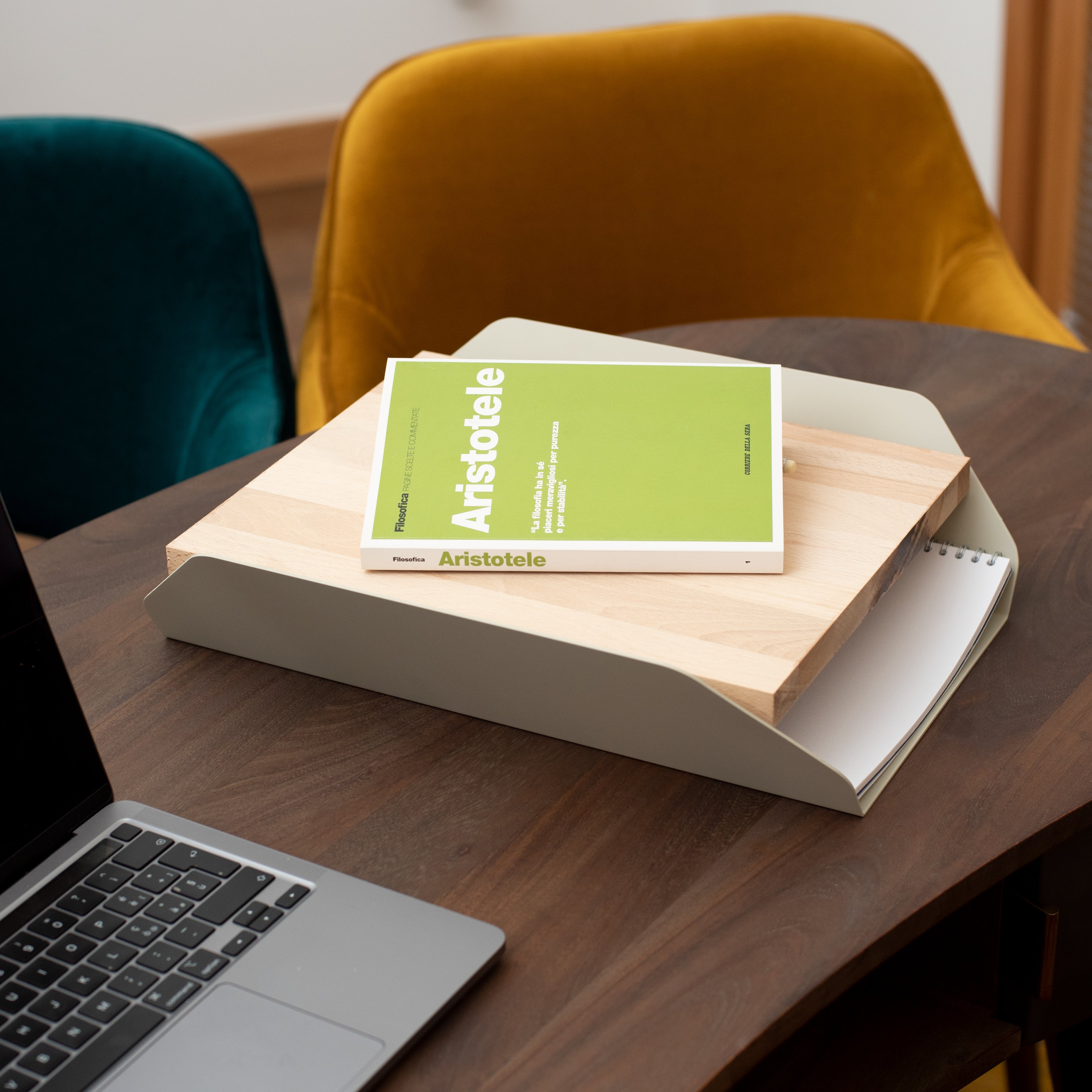 Portadocumenti in acciaio e legno - Desk 'O