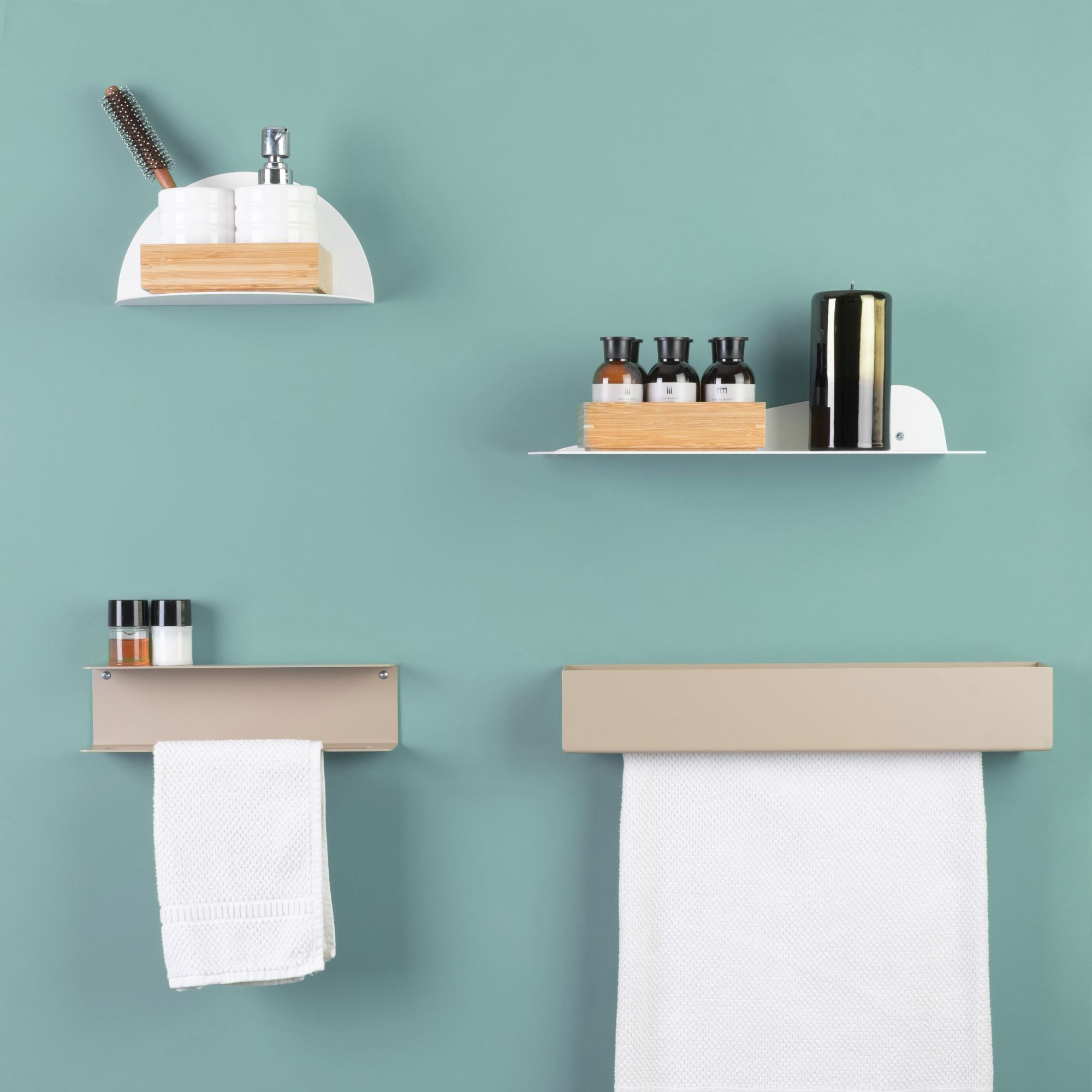 Mensola con porta asciugamano ospiti - Fluid Shelf Towel