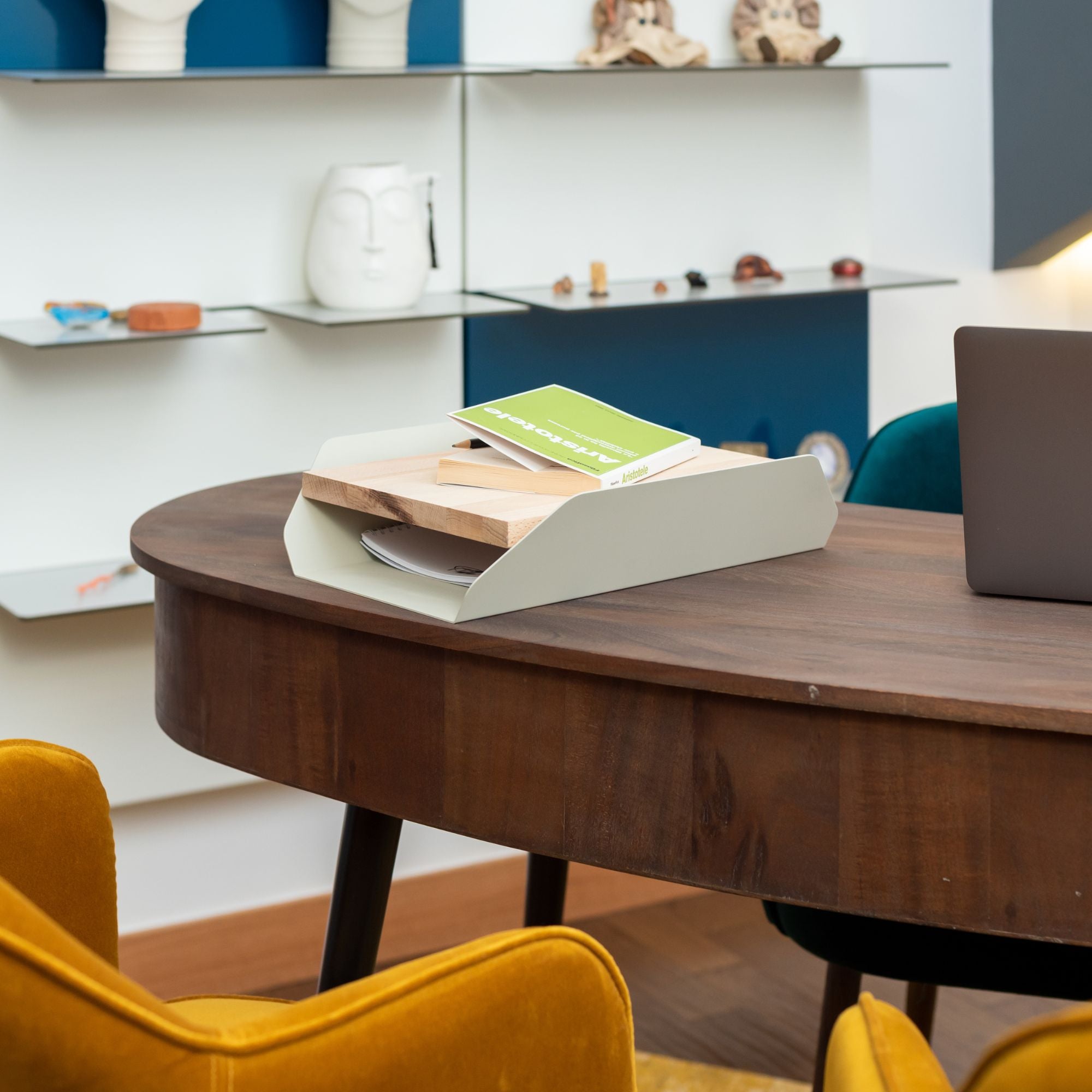 Portadocumenti in acciaio e legno - Desk 'O