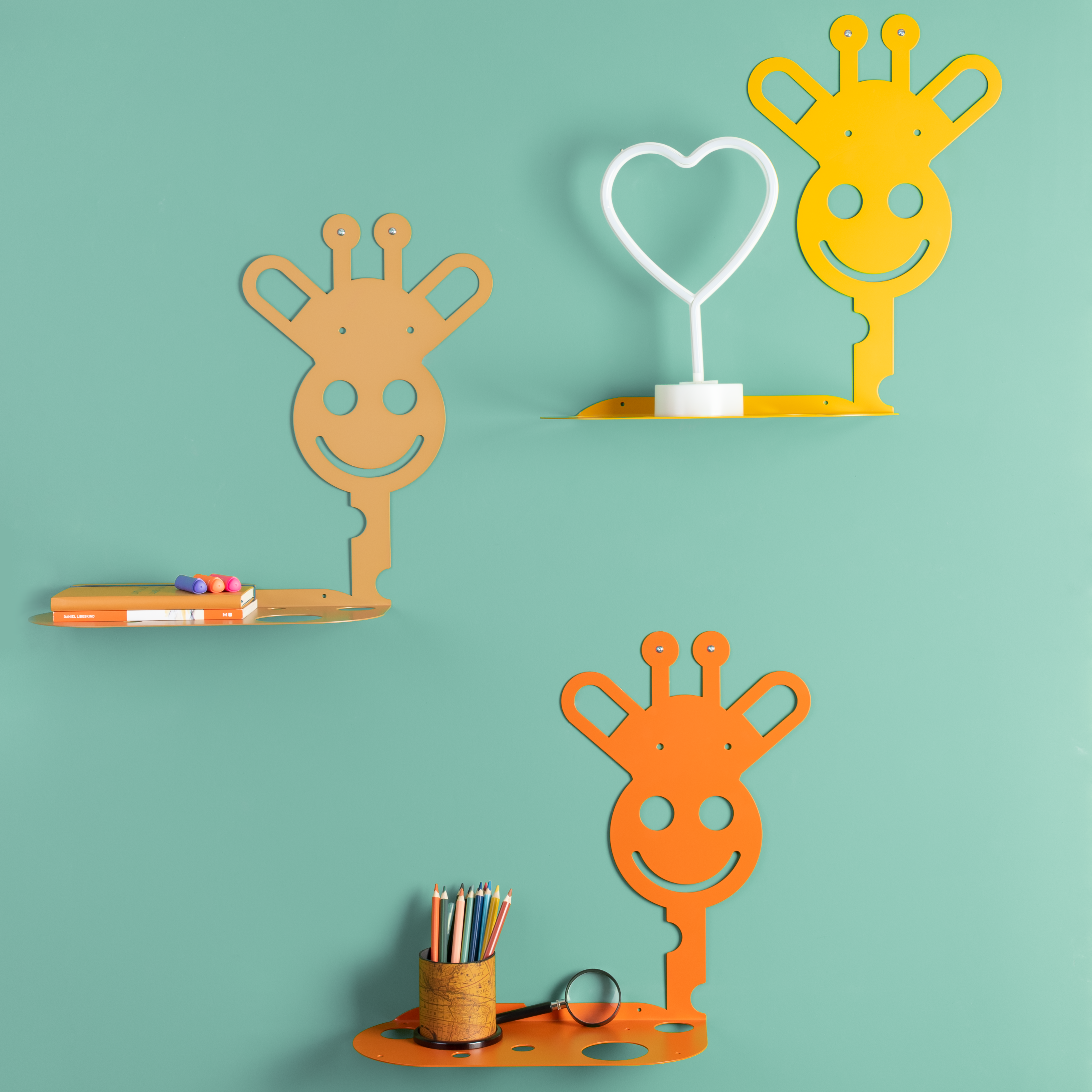 Mensola Giraffa in acciaio - Giraffe Shelf