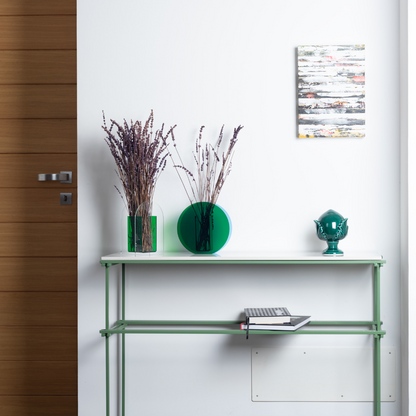 Consolle in acciaio e marmo