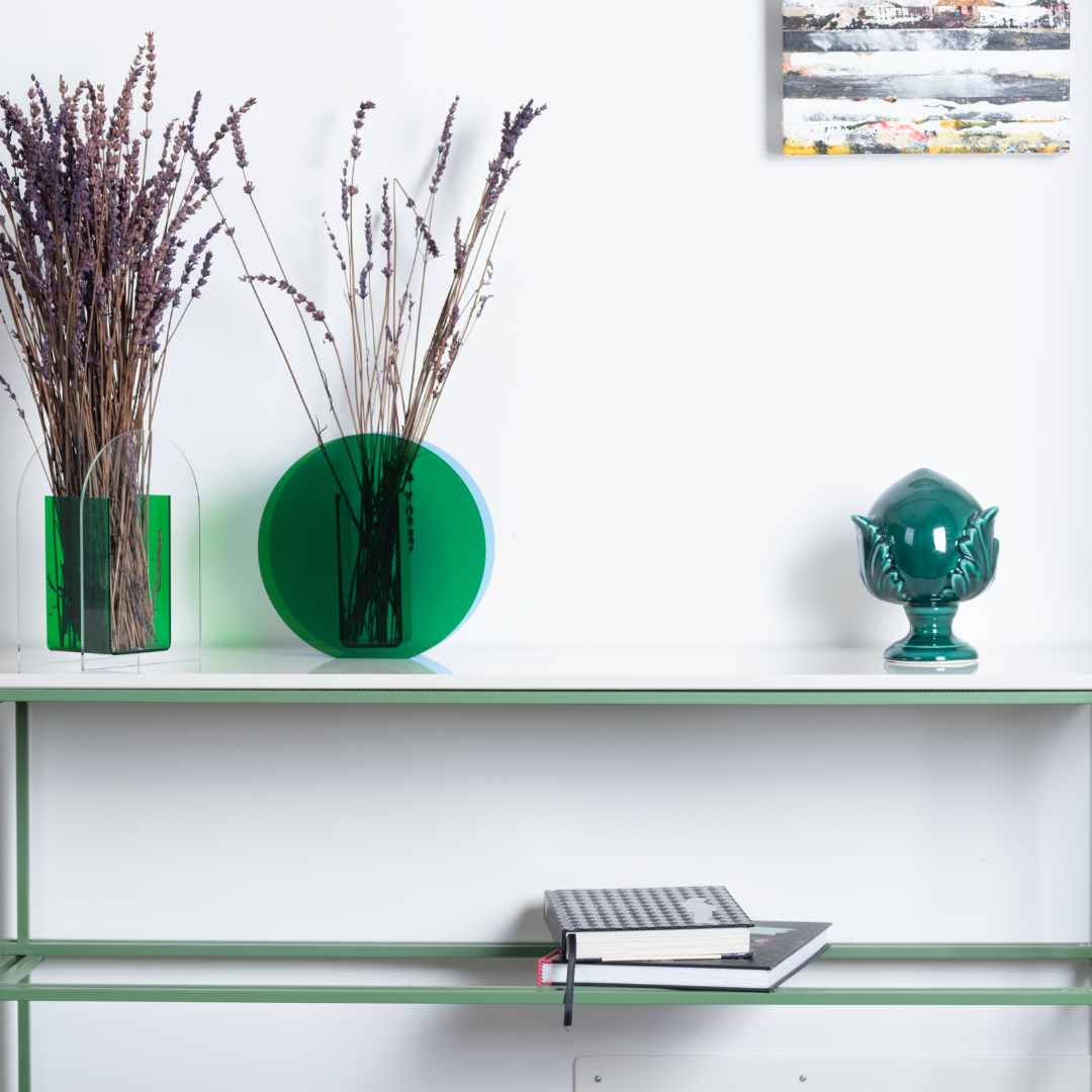 Consolle in acciaio e marmo