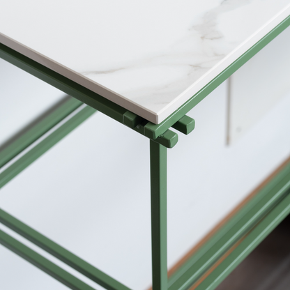 Consolle in acciaio e marmo